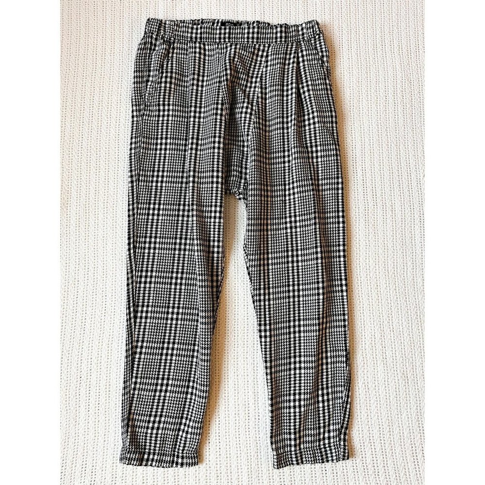 Stylish Black and White Checkered Women's Pants